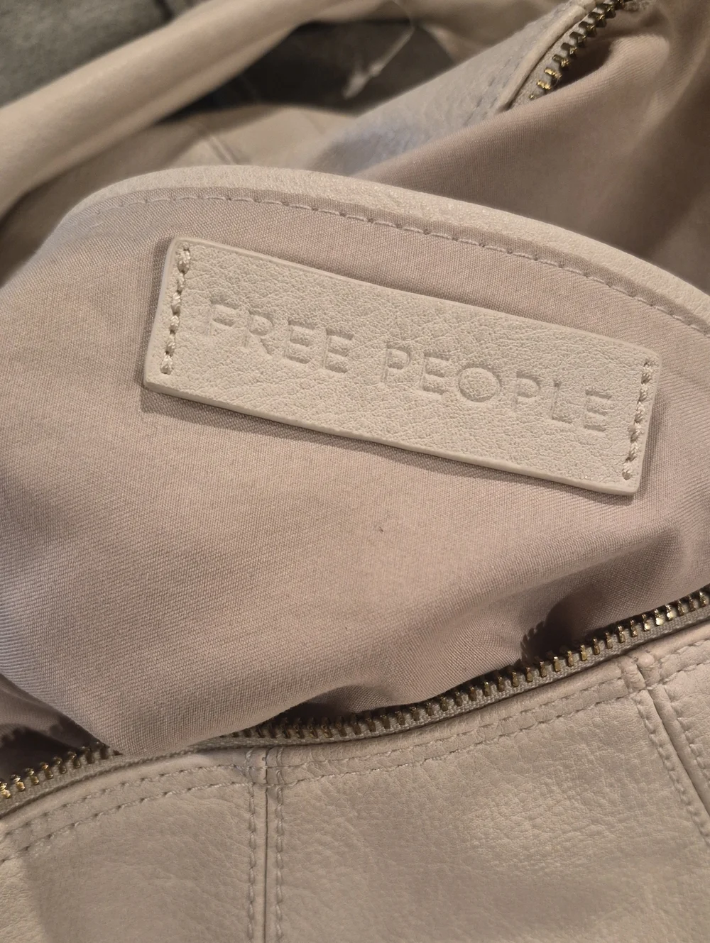 Free People Ivory Vegan Leather Slouchy Hobo Carryall Shoulder Crossbody Bag